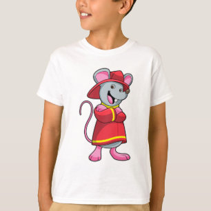 Mouse as Firefighter with Helmet T-Shirt