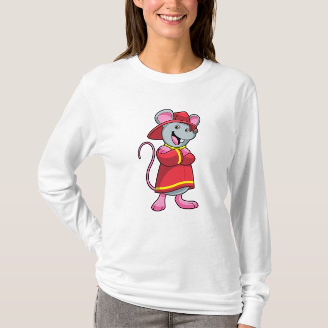 Mouse as Firefighter with Helmet T-Shirt (Front)