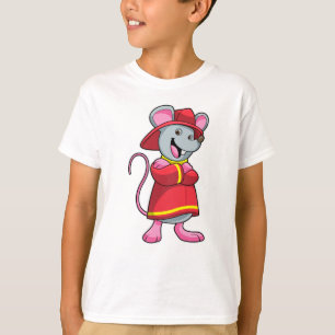 Mouse as Firefighter with Helmet T-Shirt