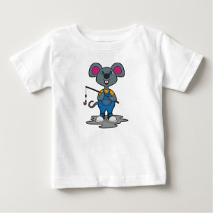 Mouse as Fisher with Fishing rod Baby T-Shirt