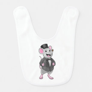 Mouse as Groom with Ribbon Baby Bib