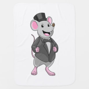 Mouse as Groom with Ribbon Baby Blanket
