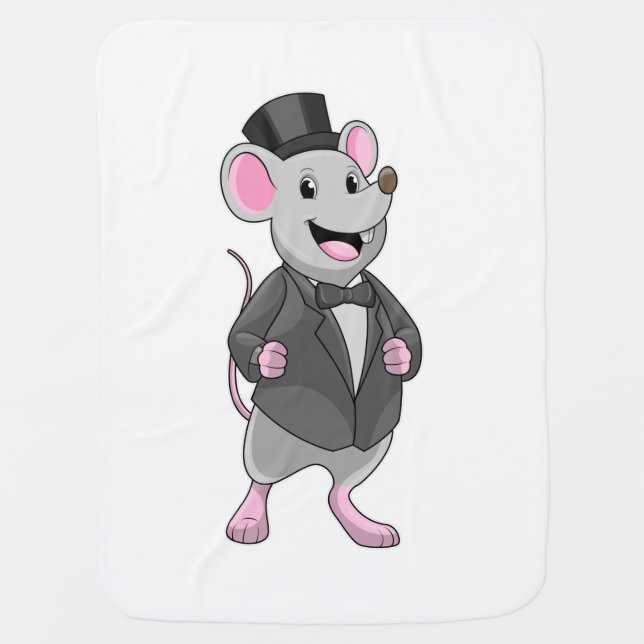 Mouse as Groom with Ribbon Baby Blanket (Front)