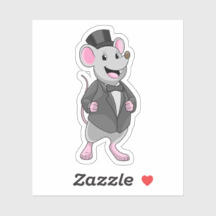 Mouse as Groom with Ribbon Sticker