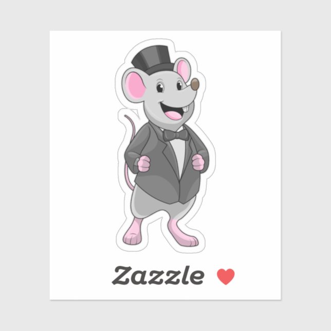 Mouse as Groom with Ribbon Sticker (Sheet)