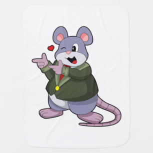 Mouse as Groom with Suit Baby Blanket