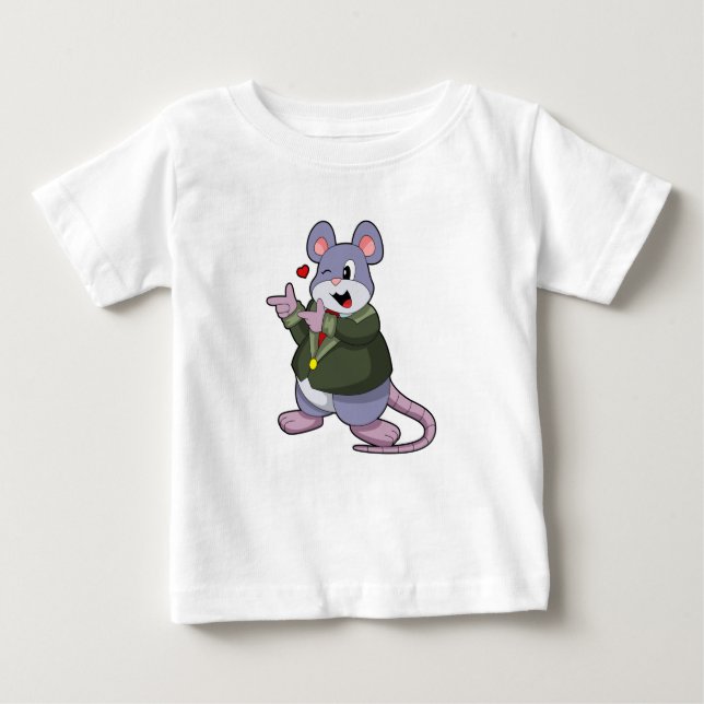 Mouse as Groom with Suit Baby T-Shirt (Front)