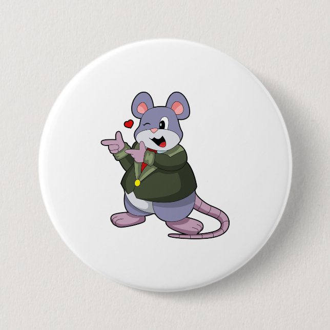Mouse as Groom with Suit Button (Front)
