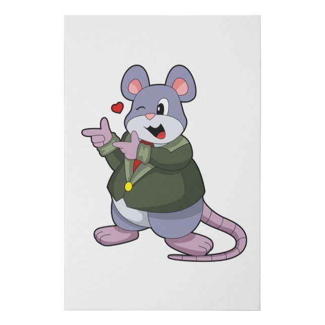 Mouse as Groom with Suit Faux Canvas Print (Front)