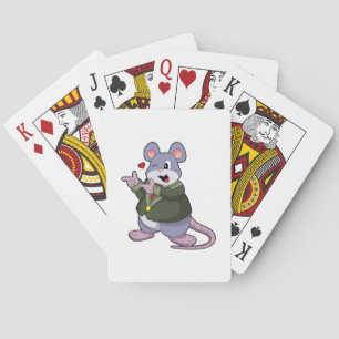 Mouse as Groom with Suit Poker Cards