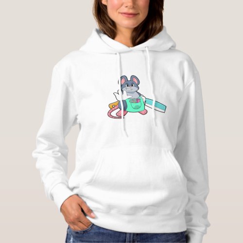 Mouse as Hairdresser with Scissors  Comb Hoodie