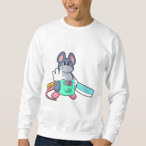 Mouse as Hairdresser with Scissors  Comb Sweatshirt