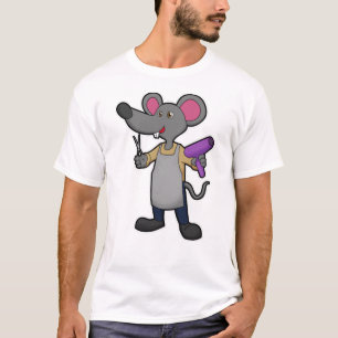 Mouse as Hairdresser with Scissors & Hair dryer T-Shirt