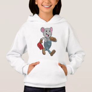 Mouse as Handyman with Toolbox Hoodie