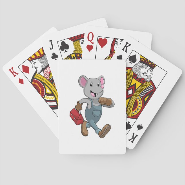 Mouse as Handyman with Toolbox Poker Cards (Back)