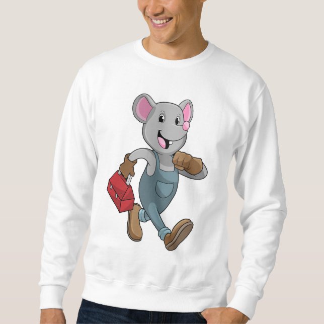 Mouse as Handyman with Toolbox Sweatshirt (Front)