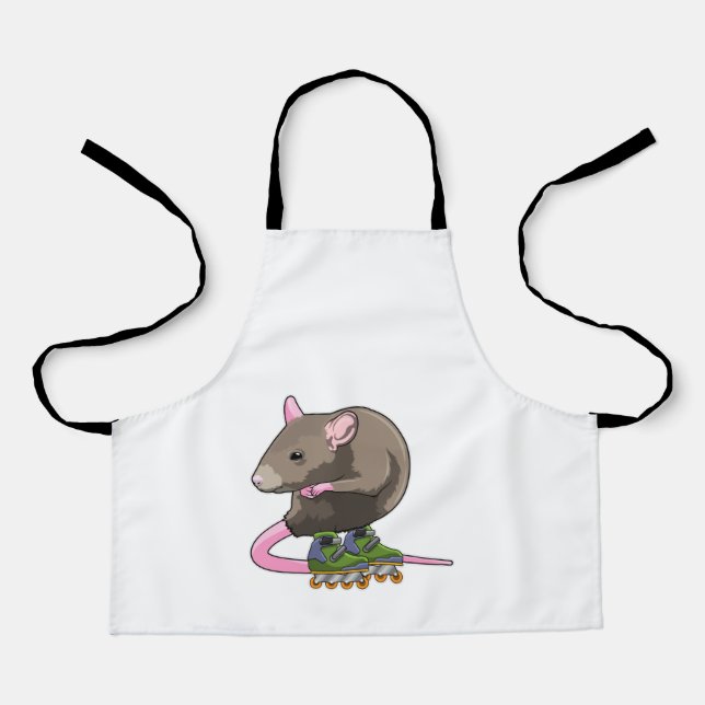 Mouse as Inline skater with Inline skates Apron (Front)