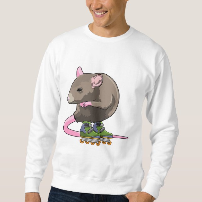 Mouse as Inline skater with Inline skates Sweatshirt (Front)