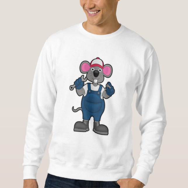 Mouse as Mechanic with Screw & Spanner Sweatshirt (Front)