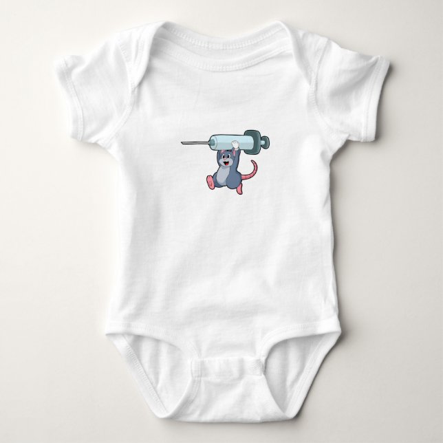 Mouse as Nurse with Syringe.PNG Baby Bodysuit (Front)