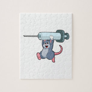 Mouse as Nurse with Syringe.PNG Jigsaw Puzzle