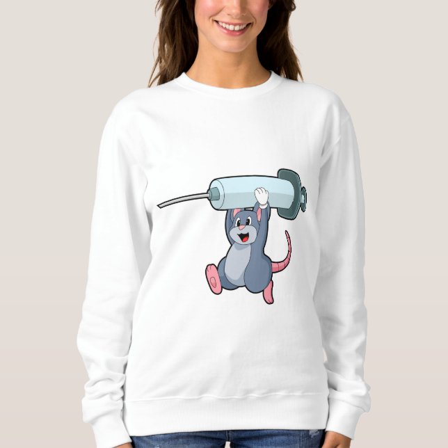 Mouse as Nurse with Syringe.PNG Sweatshirt (Front)