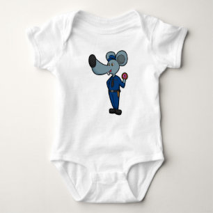 Mouse as Police officer with Donut Baby Bodysuit