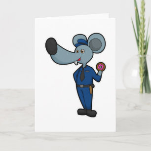 Mouse as Police officer with Donut Card