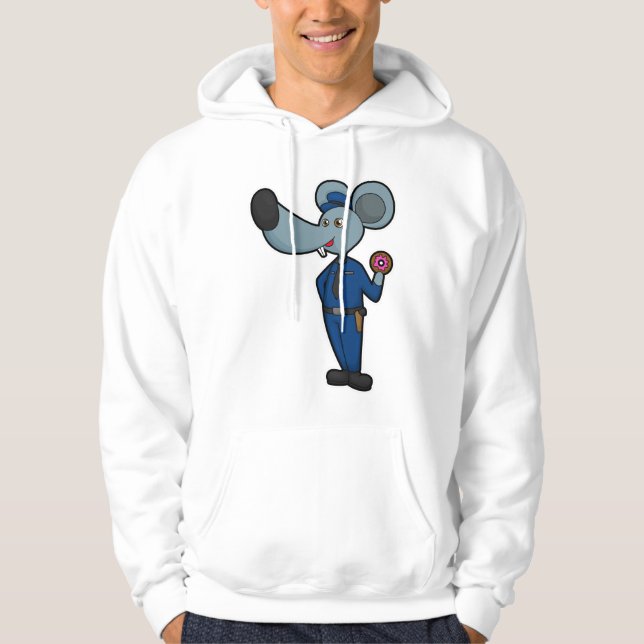Mouse as Police officer with Donut Hoodie (Front)