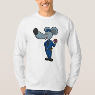 Mouse as Police officer with Donut T-Shirt