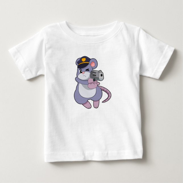 Mouse as Police officer with Police hat Baby T-Shirt (Front)