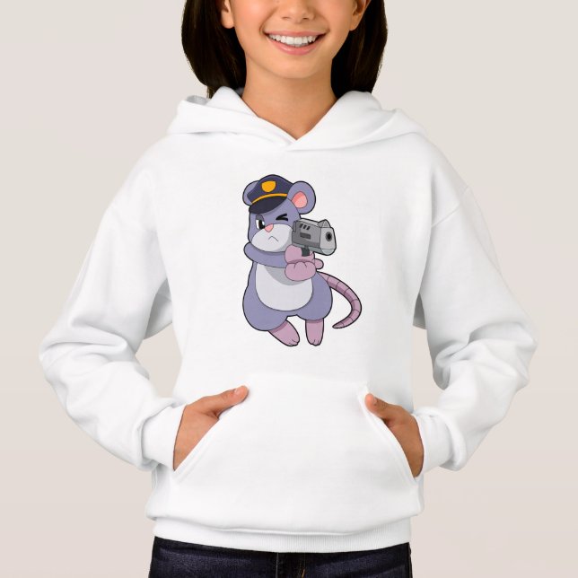 Mouse as Police officer with Police hat Hoodie (Front)