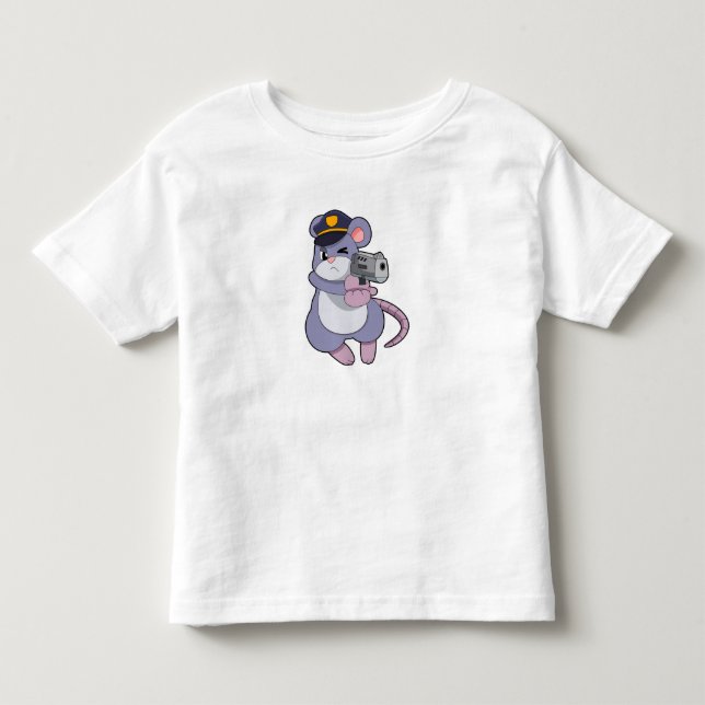 Mouse as Police officer with Police hat Toddler T-shirt (Front)