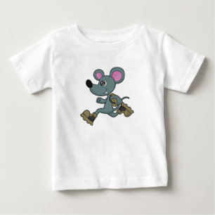 Mouse as Runner with Backpack Baby T-Shirt
