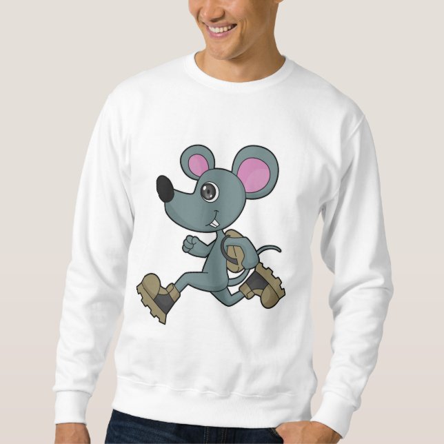 Mouse as Runner with Backpack Sweatshirt (Front)