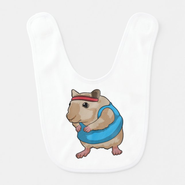 Mouse as Runner with Headband Baby Bib (Front)
