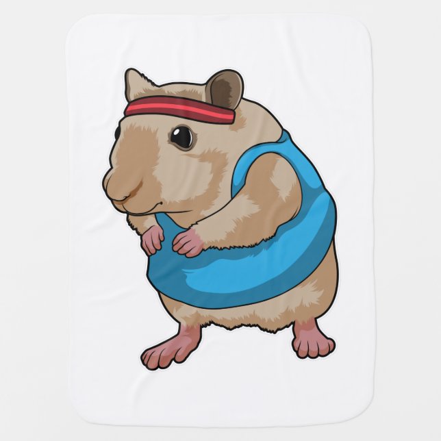 Mouse as Runner with Headband Baby Blanket (Front)