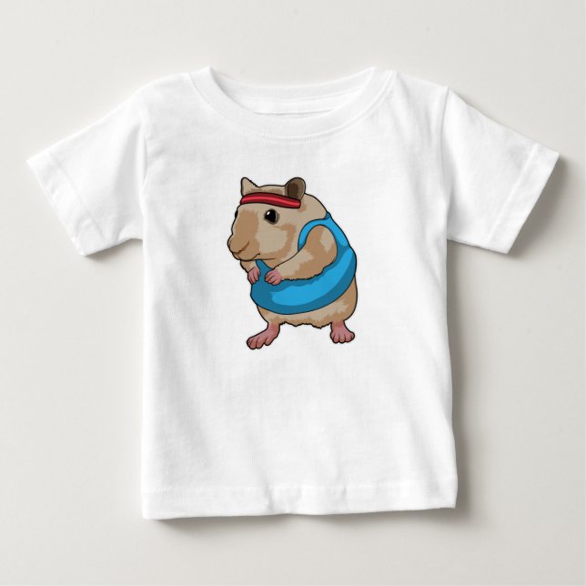 Mouse as Runner with Headband Baby T-Shirt (Front)