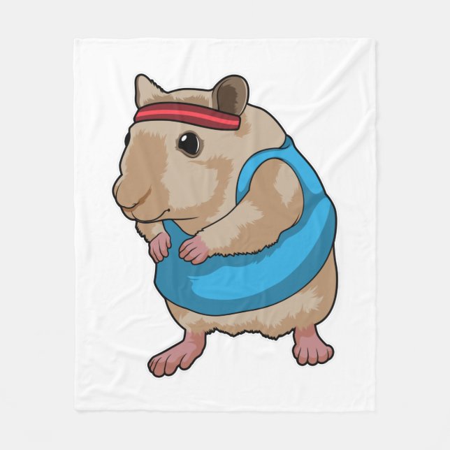 Mouse as Runner with Headband Fleece Blanket (Front)