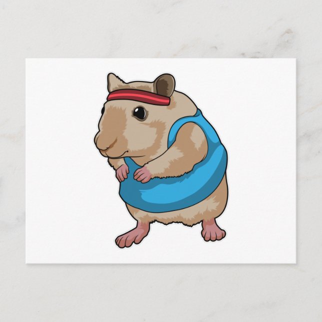Mouse as Runner with Headband Postcard (Front)