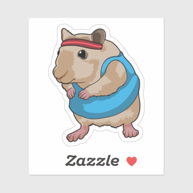 Mouse as Runner with Headband Sticker (Sheet)