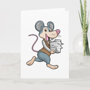Mouse as Secretary with Paper Card