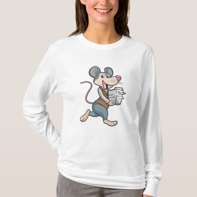 Mouse as Secretary with Paper T-Shirt (Front)