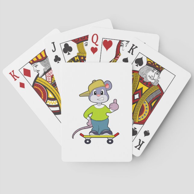 Mouse as Skater with Skateboard Poker Cards (Back)