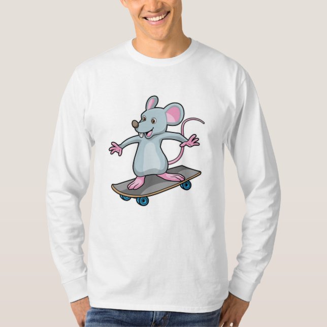 Mouse as Skater with Skateboard T-Shirt (Front)