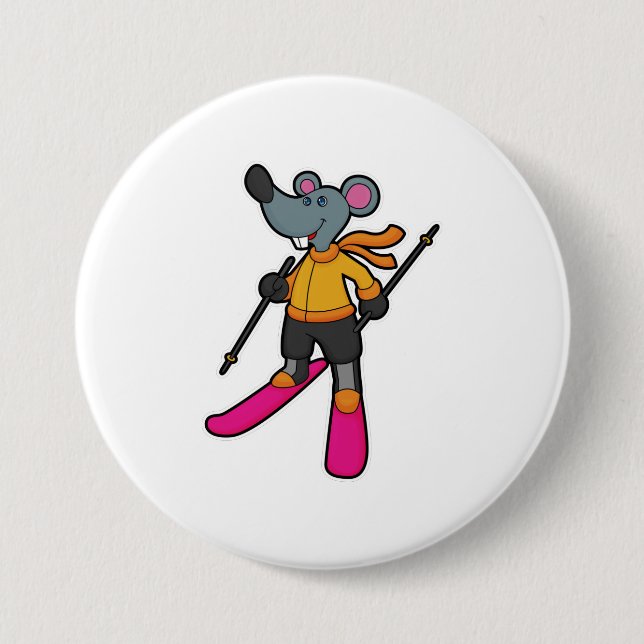 Mouse as Skier with Ski Button (Front)