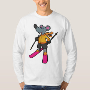 Mouse as Skier with Ski T-Shirt