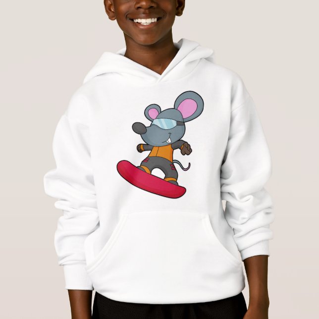 Mouse as Snowboarder with Snowboard Hoodie (Front)