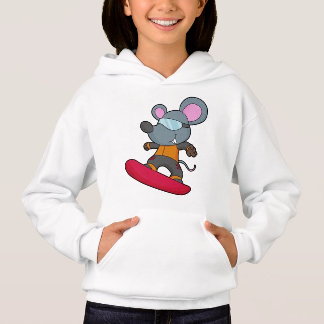 Mouse as Snowboarder with Snowboard Hoodie (Front)
