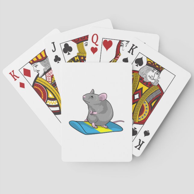 Mouse as Snowboarder with Snowboard Poker Cards (Back)